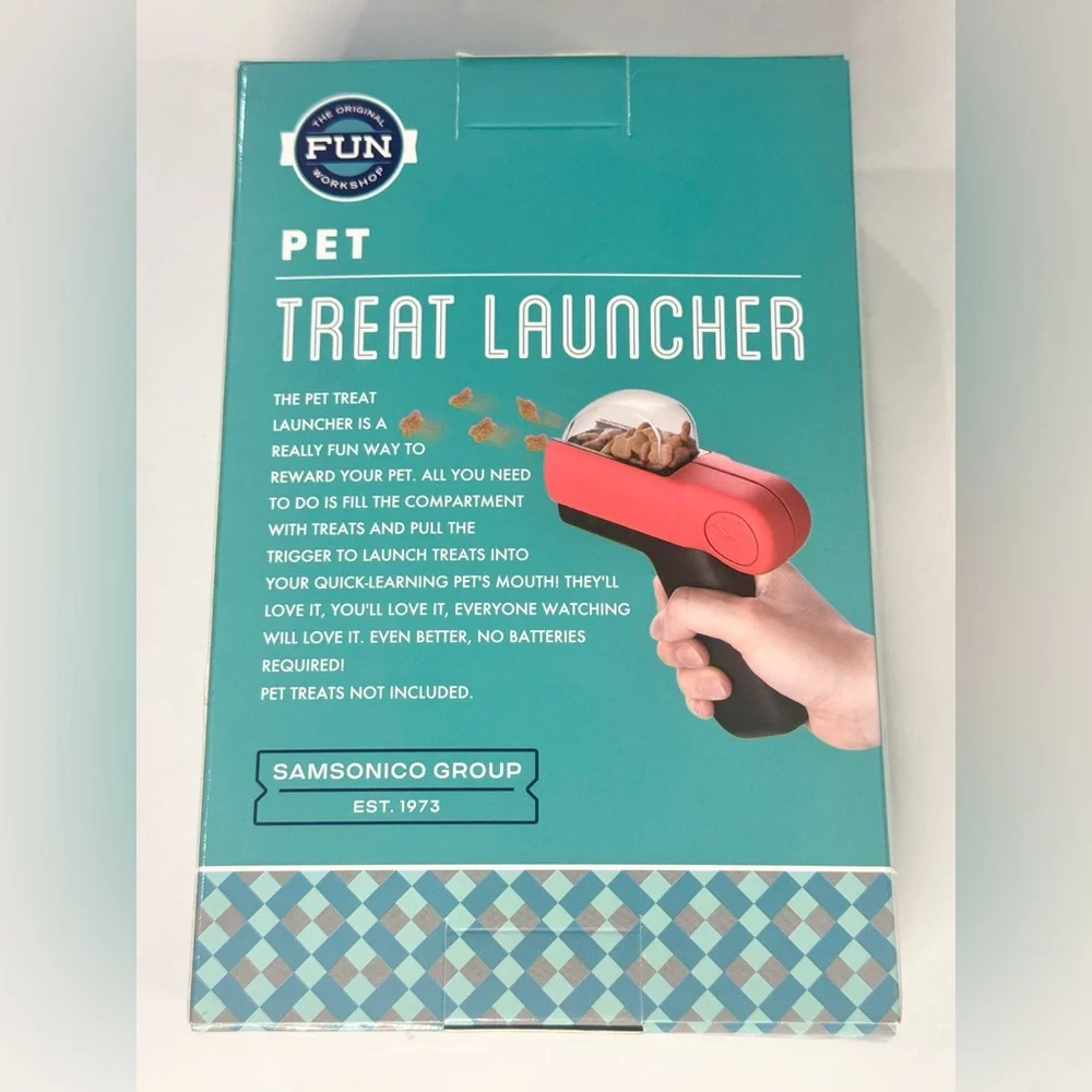 Treat Launcher Reward Your Pet Dog Cat Fetch Dispenser Plastic Feeding Toy